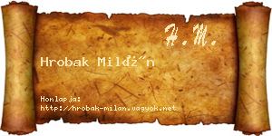 Hrobak Milán névjegykártya