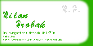milan hrobak business card